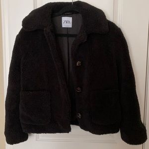 Black Zara teddy jacket